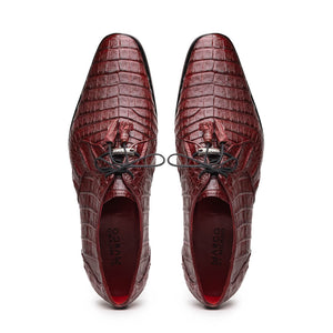 Marco Di Milano Lacio Wine Caiman Crocodile Dress Shoes - Dudes Boutique