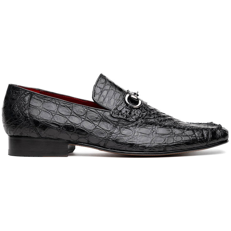 Marco Di Milano Landro Black Caiman Crocodile Bit Loafers - Dudes Boutique
