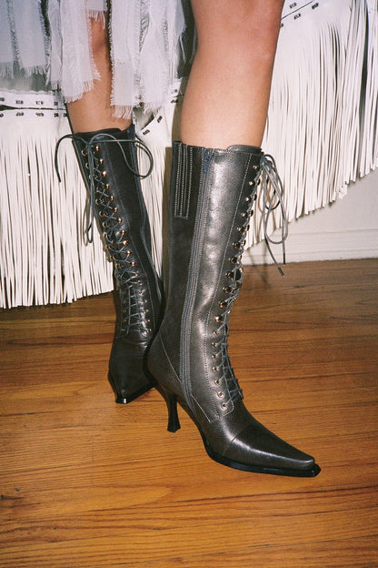 Jeffrey Campbell LANI-2 Dark Grey Heeled Boot