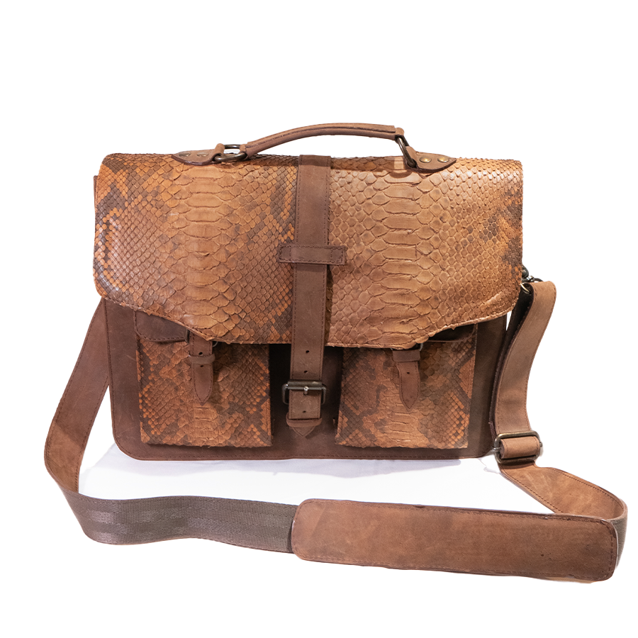 Marco Di Milano Apache Python & Calfskin Messenger Bag - Dudes Boutique