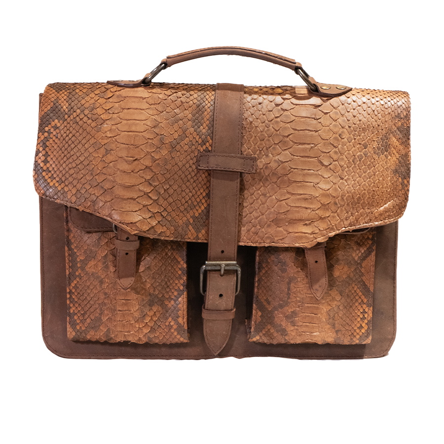 Marco Di Milano Apache Python & Calfskin Messenger Bag - Dudes Boutique