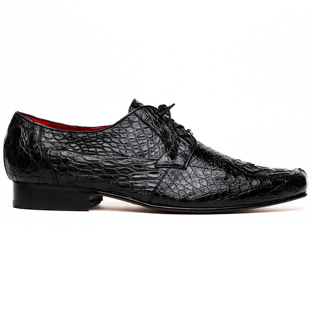 Marco Di Milano Leonardo Black Caiman Crocodile Derby Dress Shoes - Dudes Boutique