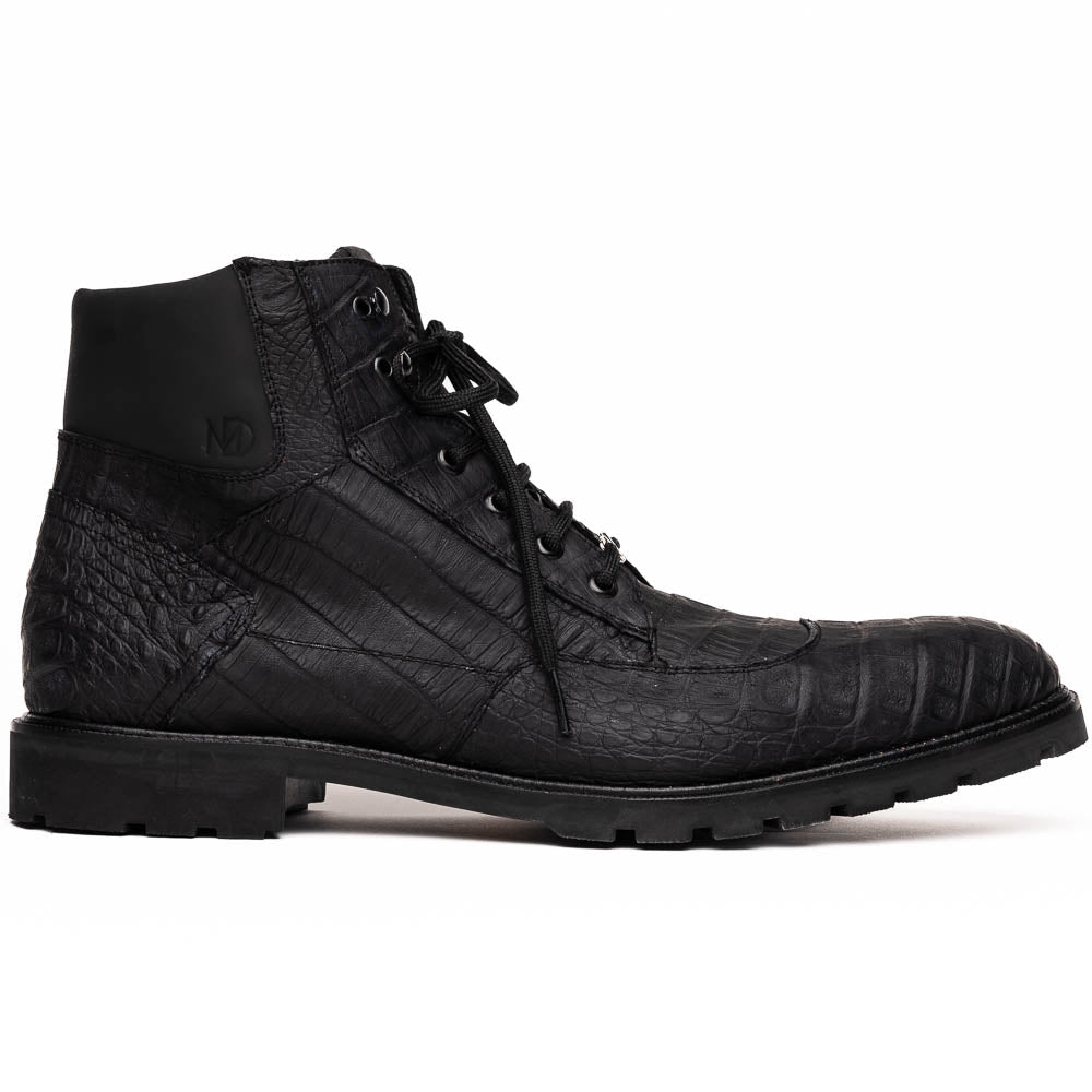 Marco Di Milano Leoni Oil Black Caiman Crocodile Boots - Dudes Boutique