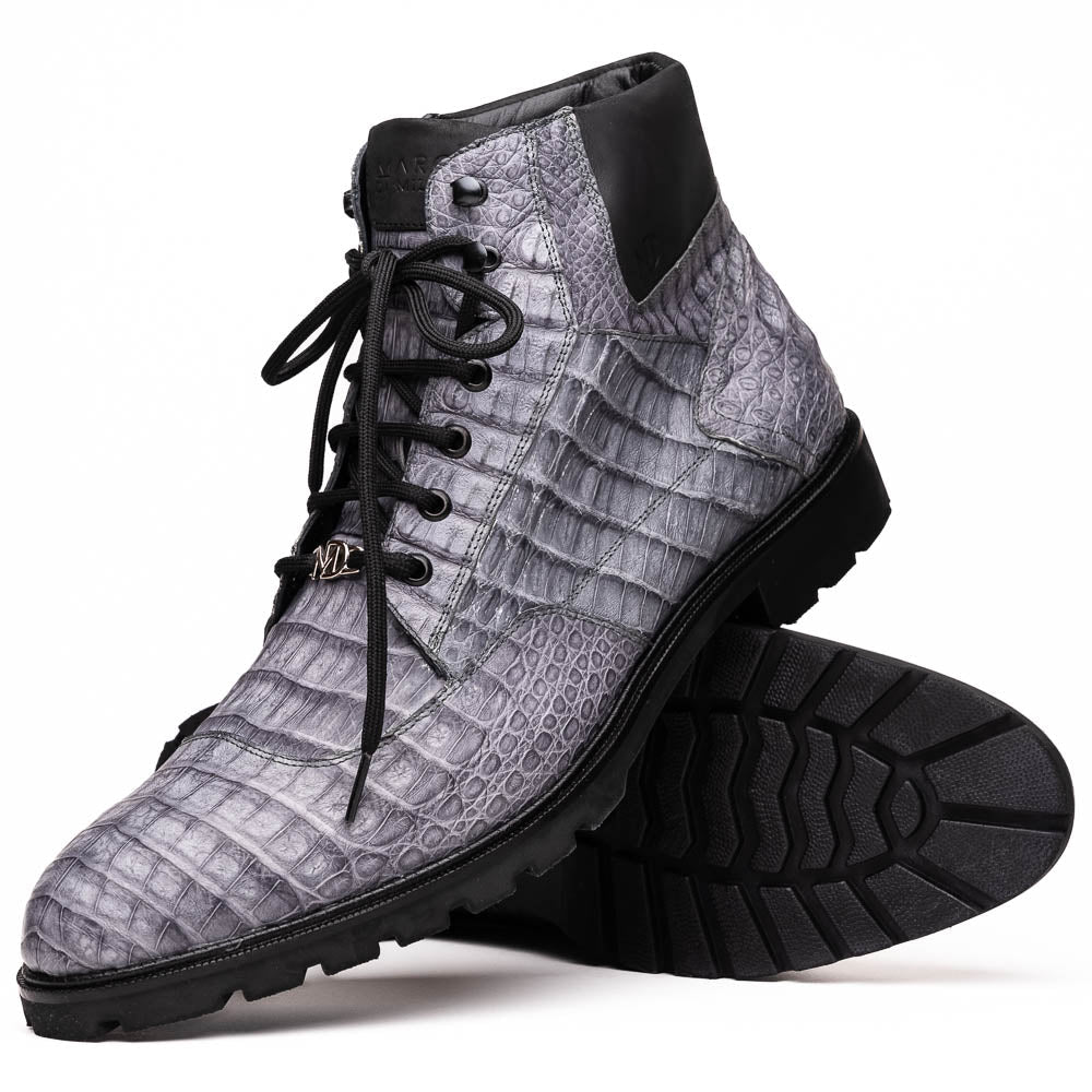 Marco Di Milano Leoni Oil Gray Caiman Crocodile Boots - Dudes Boutique