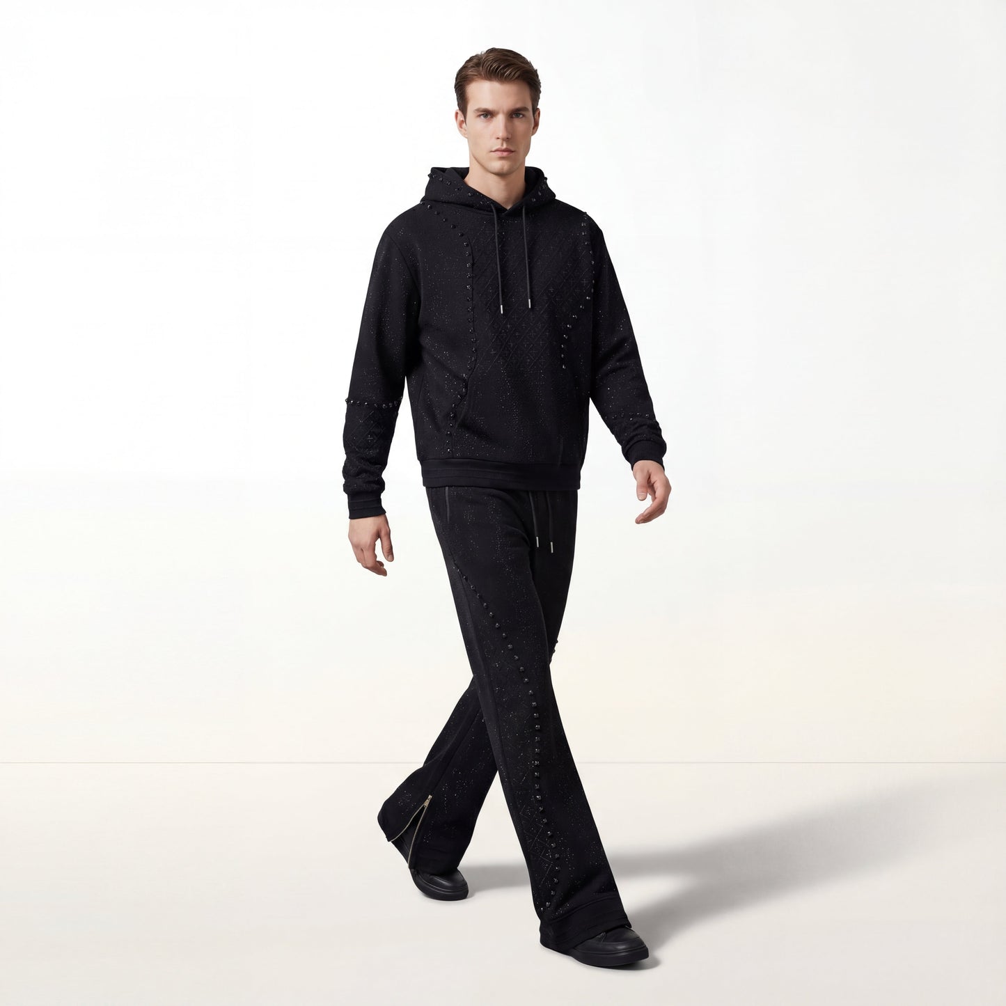 Midnight Matrix Studded Sweatsuit BLACK