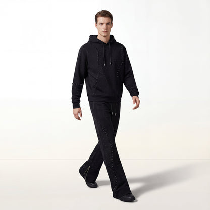 Midnight Matrix Studded Sweatsuit BLACK