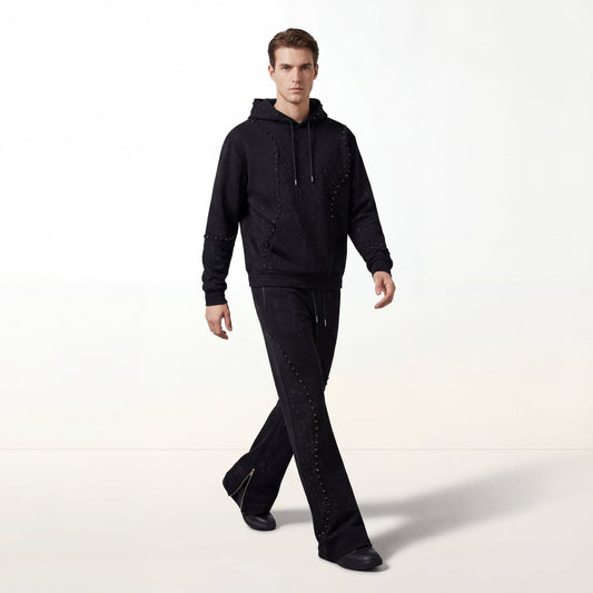 Barocco Midnight Matrix Studded Sweatsuit BLACK