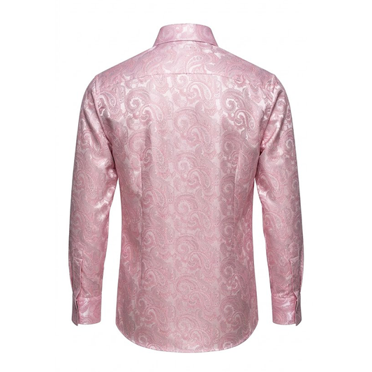 Leoni T824-2 Pink Paisley Button Up Shirt