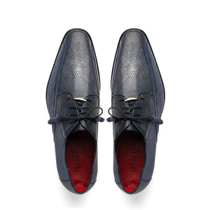 Marco Di Milano Lucca Navy Stingray & Ostrich Quill Dress Shoes - Dudes Boutique