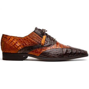 Marco Di Milano Luciano Brown / Cognac Caiman Crocodile Dress Shoes - Dudes Boutique