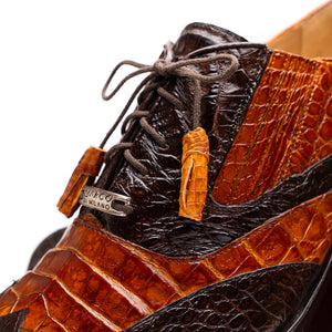 Marco Di Milano Luciano Brown / Cognac Caiman Crocodile Dress Shoes - Dudes Boutique