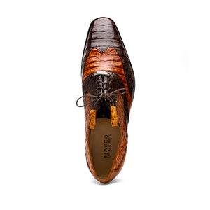 Marco Di Milano Luciano Brown / Cognac Caiman Crocodile Dress Shoes - Dudes Boutique