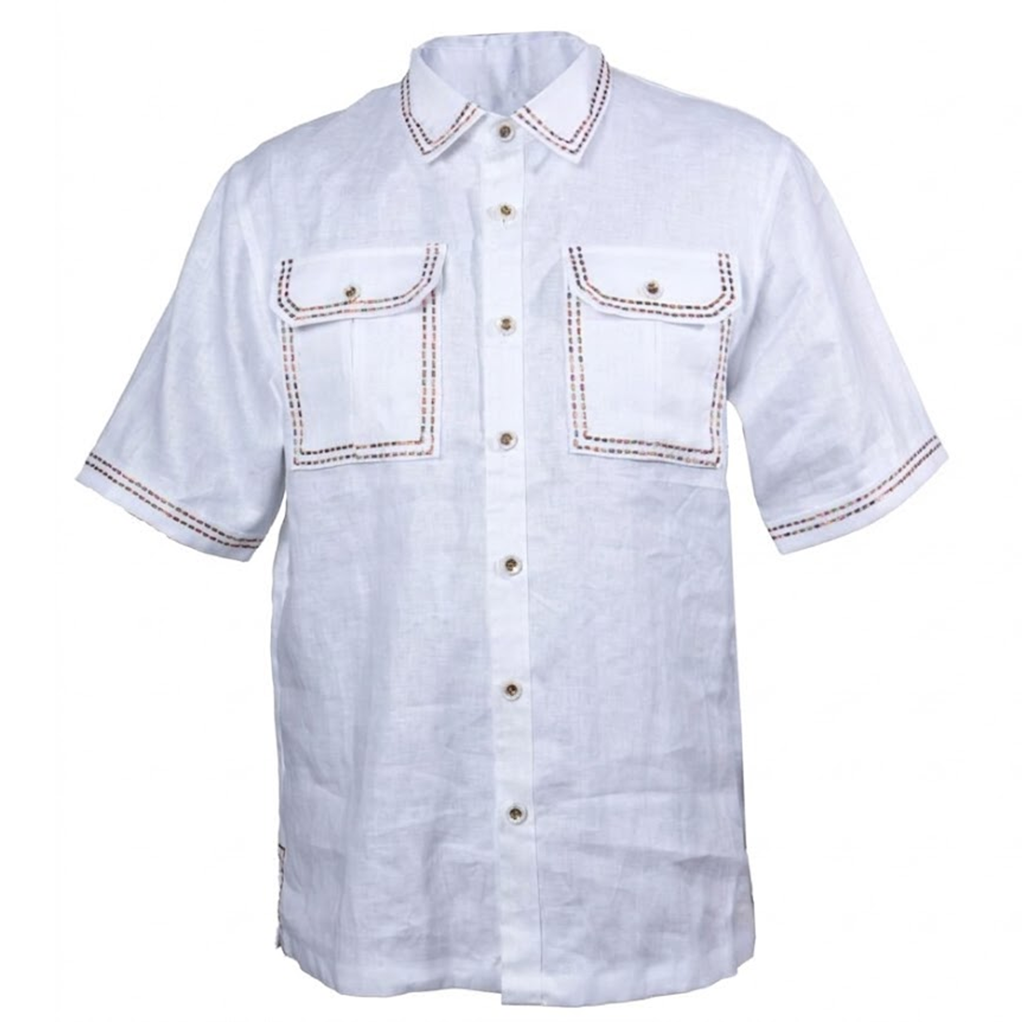 Prestige LUX-530 White Double Stitch Linen Shirt