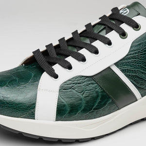 Marco Di Milano Lyon Green / White Ostrich Leg & Calfskin Sneakers - Dudes Boutique