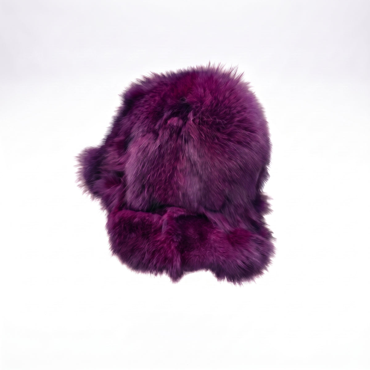 Kashani Purple Diamond Cut Fox Fur Baseball Hat