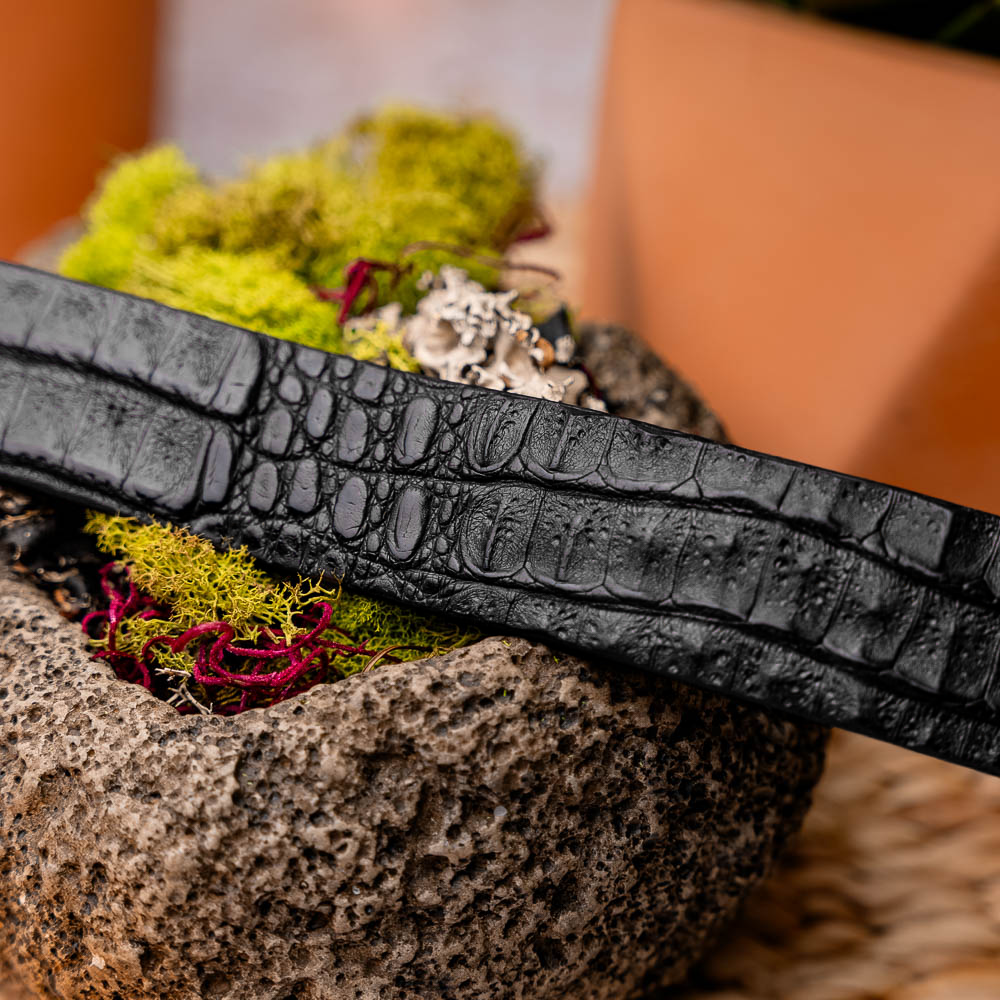 Marco Di Milano Crocodile Belt Black - Dudes Boutique