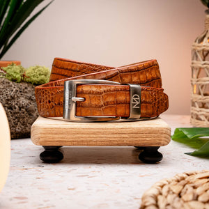 Marco Di Milano Crocodile Belt Cognac - Dudes Boutique