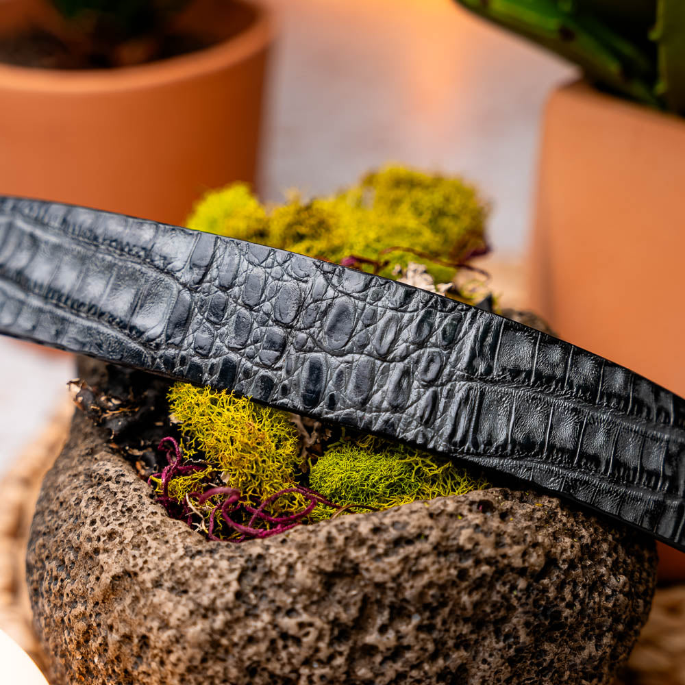 Marco Di Milano Crocodile Belt Grey - Dudes Boutique