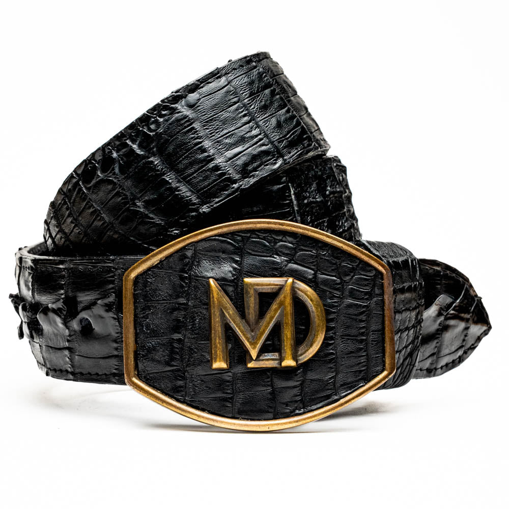 Marco Di Milano Marlboro Caiman Crocodile Belt - Black