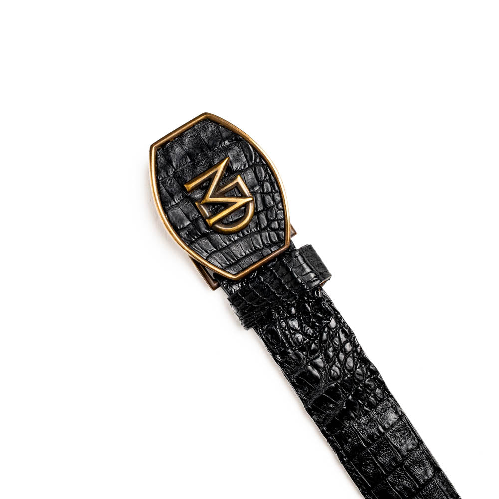 Marco Di Milano Marlboro Caiman Crocodile Belt - Black