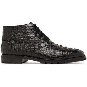 Marco Di Milano Martinelli Black Caiman Crocodile Ankle Boots - Dudes Boutique