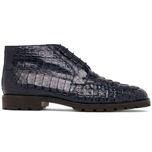 Marco Di Milano Martinelli Navy Caiman Crocodile Ankle Boots - Dudes Boutique