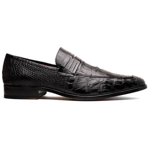 Marco Di Milano Matteo Black Alligator Penny Loafers - Dudes Boutique