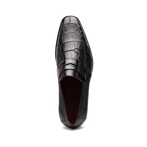 Marco Di Milano Matteo Black Alligator Penny Loafers - Dudes Boutique