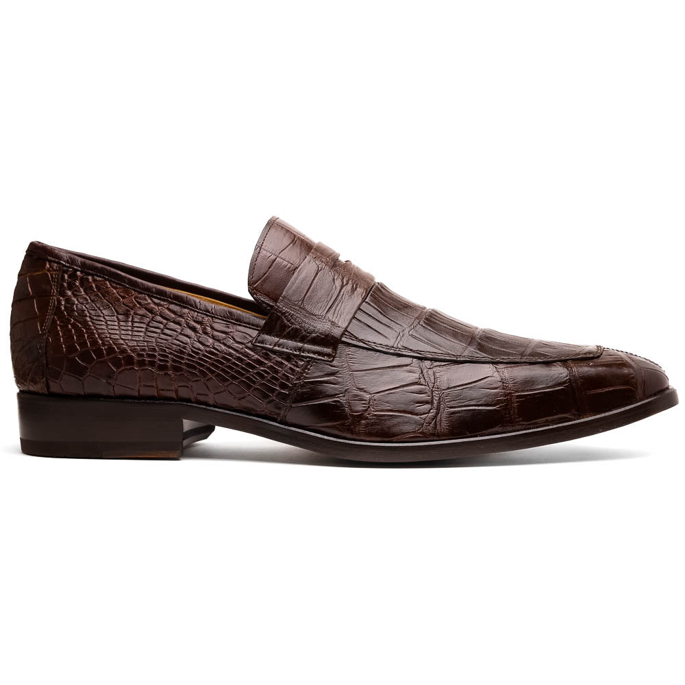 Marco Di Milano Matteo Brown Alligator Penny Loafers - Dudes Boutique