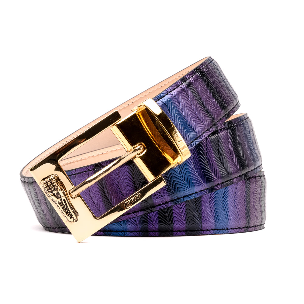 Mauri 0100/35 Balera fabric Belt Purple/ Blue/ Black - Dudes Boutique