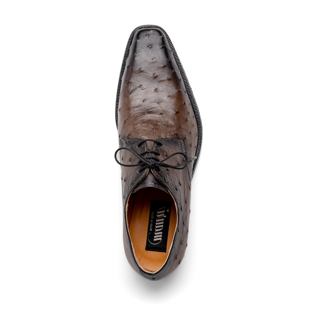 Mauri 1056/2 Dillinger Ostrich Derby Shoes Mink/ Dirty Black - Dudes Boutique