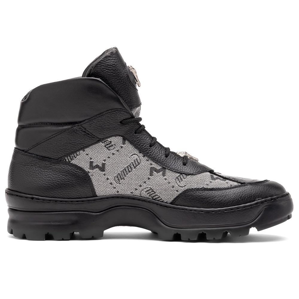 Mauri 3216 Pyro Time/ Baby Croc/ Mauri Fabric/ Nappa Boots Black / Grey - Dudes Boutique