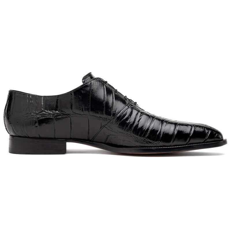 Mauri 3227 Alligator / Hornback Oxford Shoes Black / Light Grey - Dudes Boutique