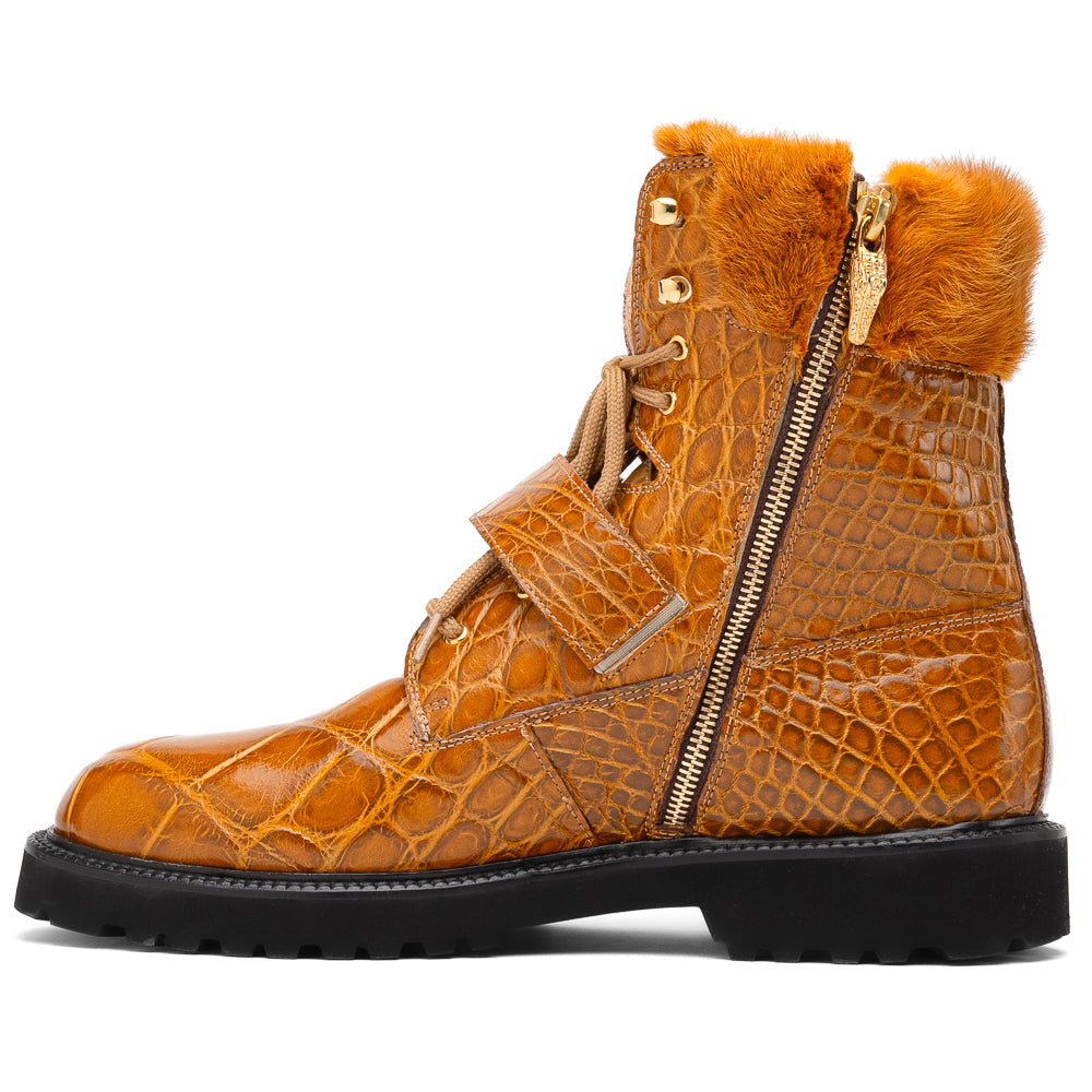 Mauri 3240 Smoke Alligator/ Mink/ Nappa Boots Toffee - Dudes Boutique