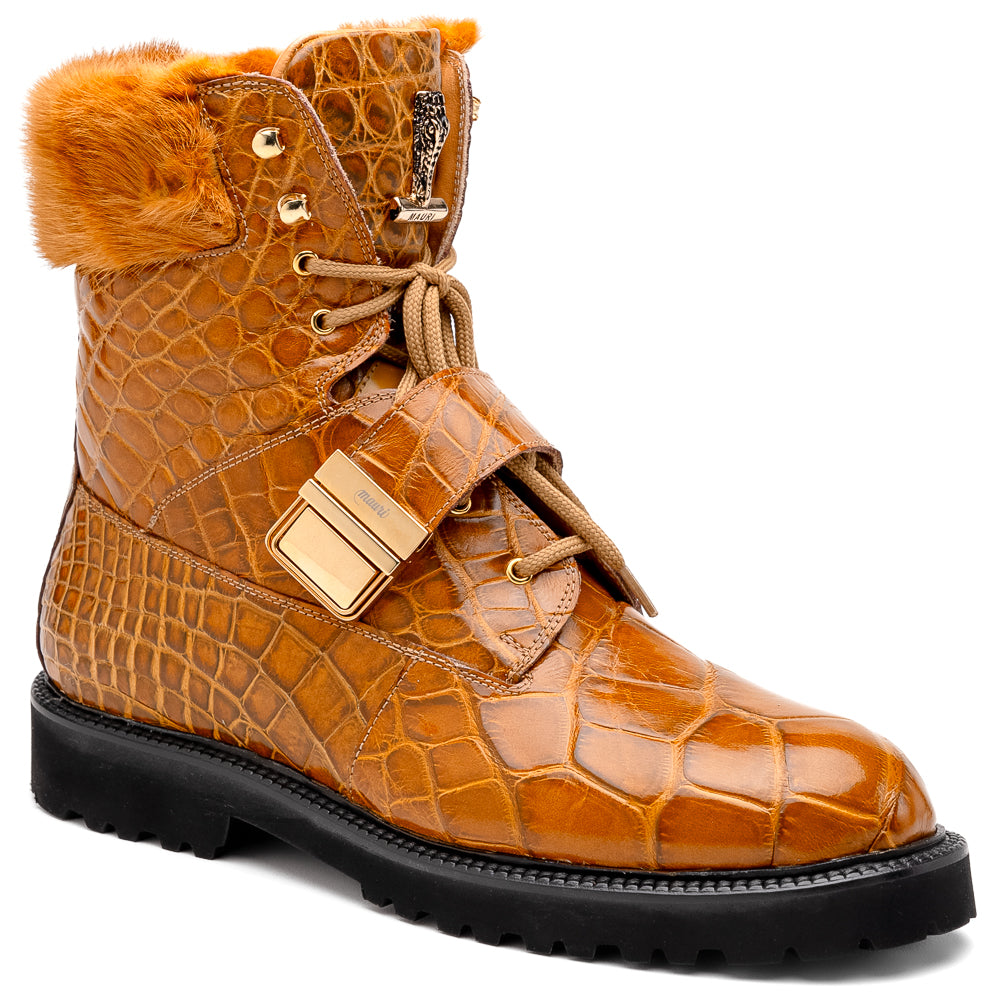 Mauri 3240 Smoke Alligator/ Mink/ Nappa Boots Toffee - Dudes Boutique