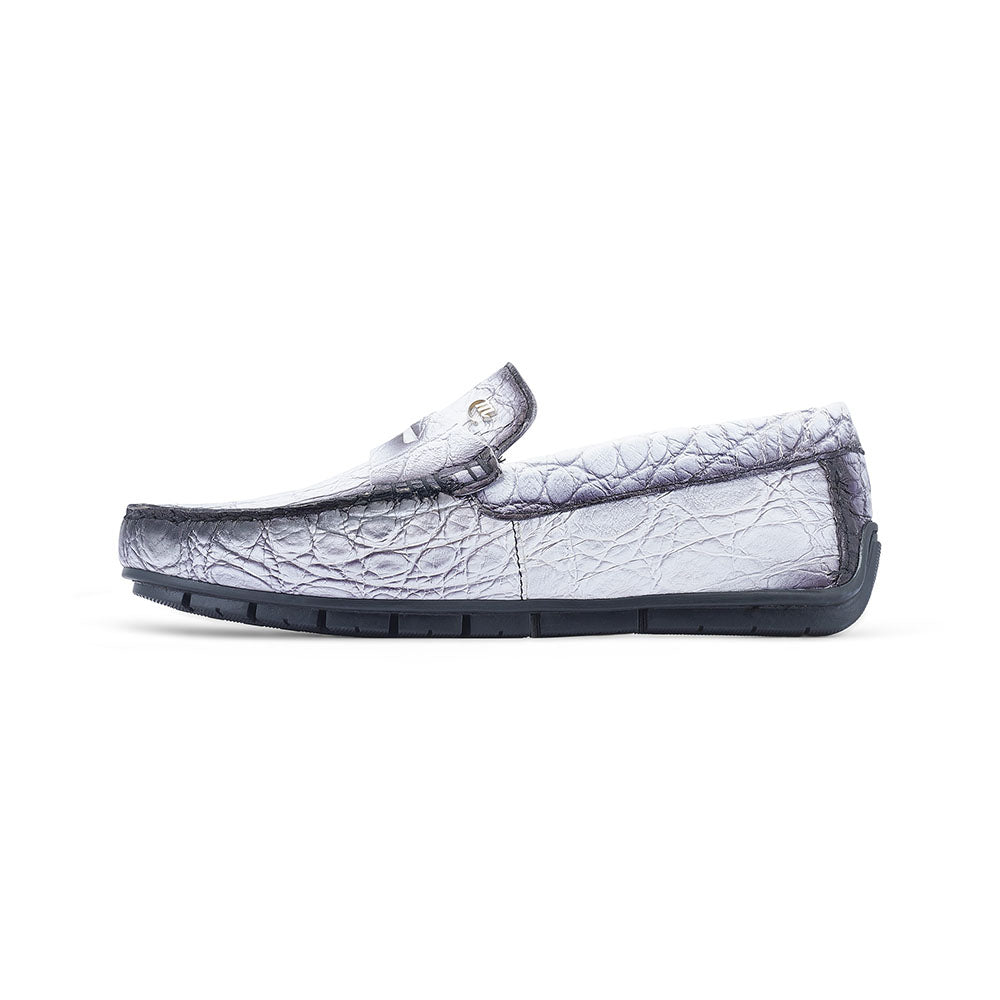 Mauri 3517/1 White / Black Alligator Sprinter Driving Loafers - Dudes Boutique