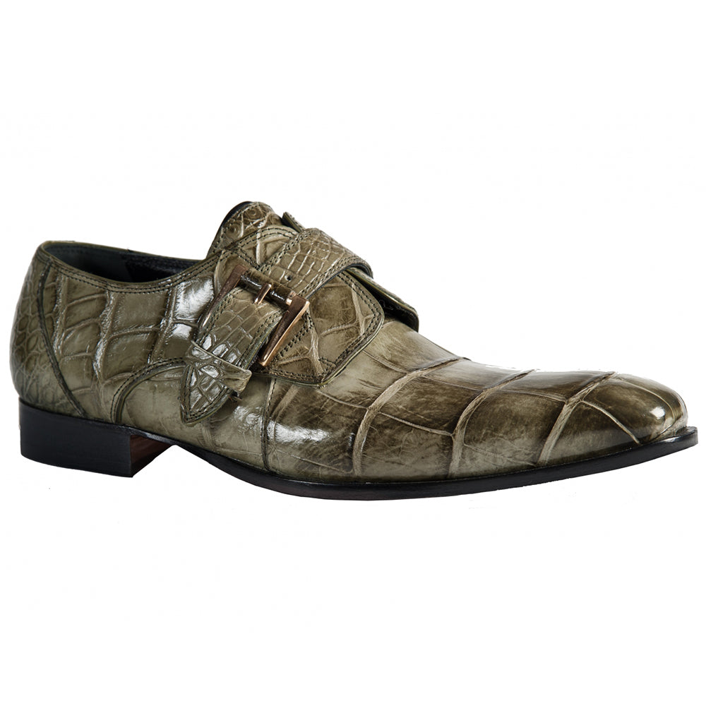 Mauri 4853 Money Green Alligator Body Dress Shoes - Dudes Boutique