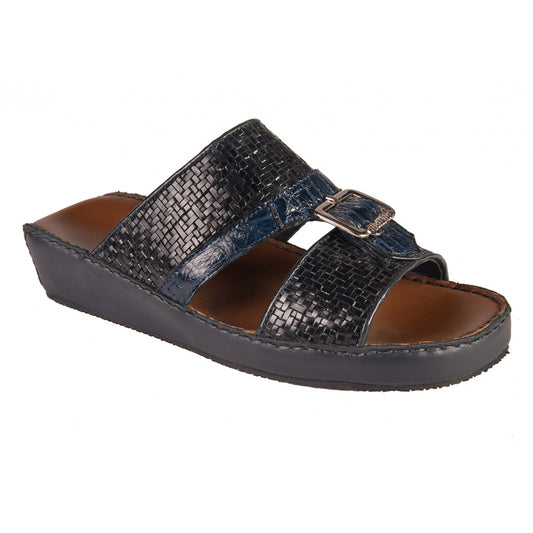 Mauri 5141 Intreccio Espiga / Alligator Sandals Blue - Dudes Boutique