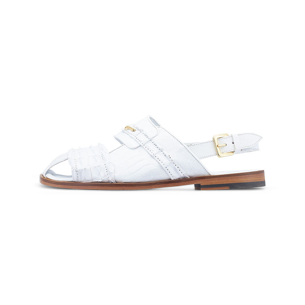 Mauri 5171 Bali Ostrich Leg / Hornback Sandals White - Dudes Boutique