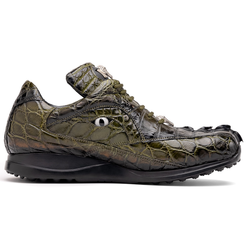Mauri 8596/3 Hazard Hornback/ Alligator Sneakers Money Green/ Dirty Black - Dudes Boutique