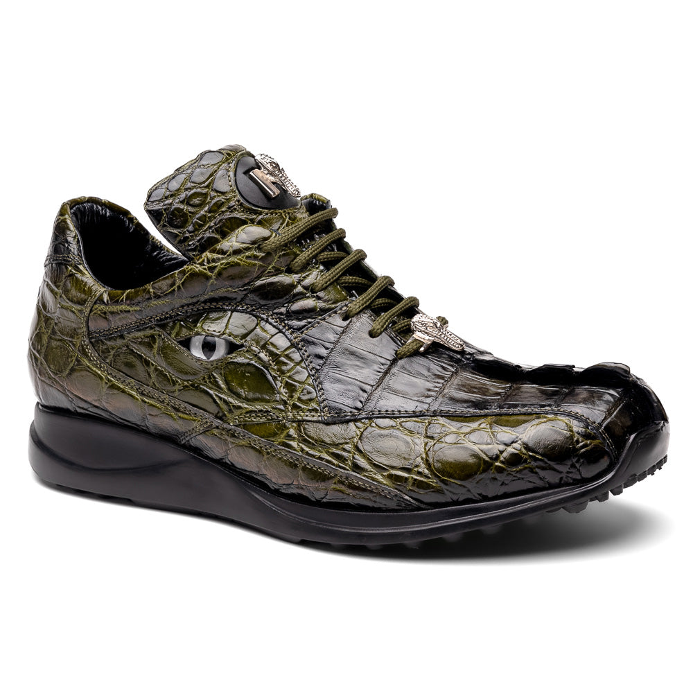 Mauri 8596/3 Hazard Hornback/ Alligator Sneakers Money Green/ Dirty Black - Dudes Boutique