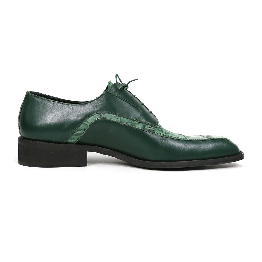 Mauri Arsenal 4642/9 Hunter Green Calfskin/Alligator Dress Shoes - Dudes Boutique