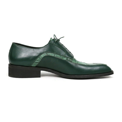 Mauri Arsenal 4642/9 Hunter Green Calfskin/Alligator Dress Shoes - Dudes Boutique