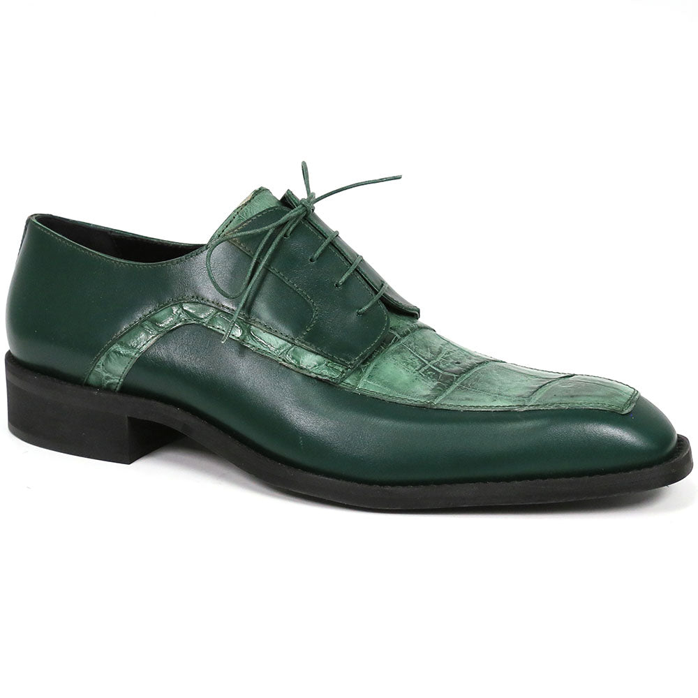 Mauri Arsenal 4642/9 Hunter Green Calfskin/Alligator Dress Shoes - Dudes Boutique
