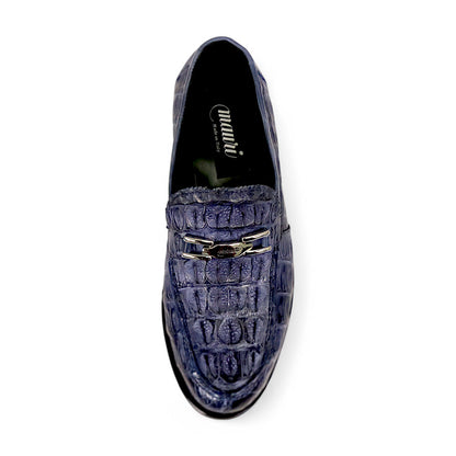 Mauri Chapel 1028/3 Wonder Blue Pepper Hornback Bit Loafers - Dudes Boutique