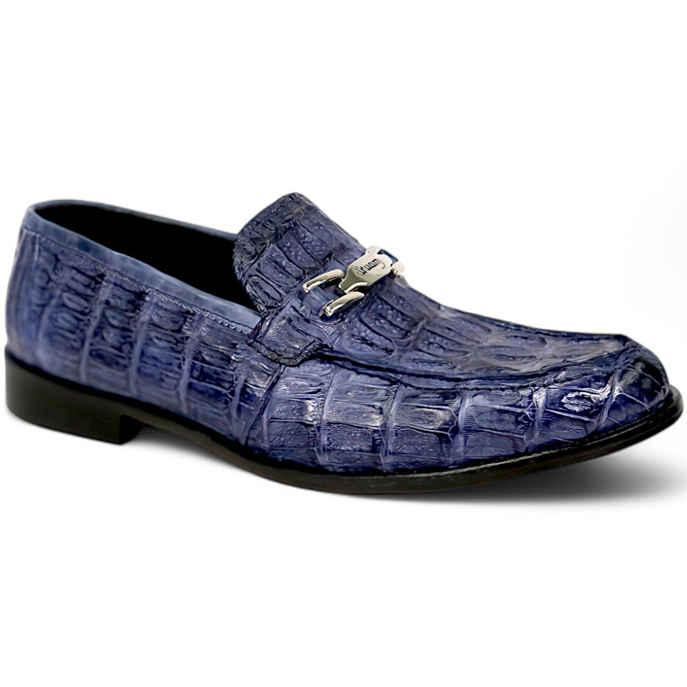 Mauri Chapel 1028/3 Wonder Blue Pepper Hornback Bit Loafers - Dudes Boutique