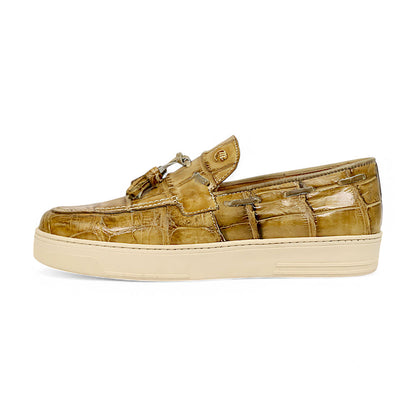 Mauri Chill 8800/1 Mustard Alligator/Calfskin Loafers - Dudes Boutique