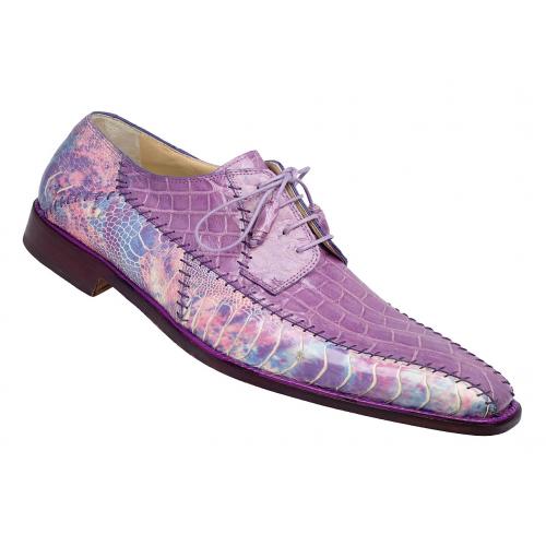 Mauri "Cotton Candy" 4381 Amethyst / Multifucsia All-Over Genuine Baby Crocodile / Ostrich Leg Skin Shoes - Dudes Boutique