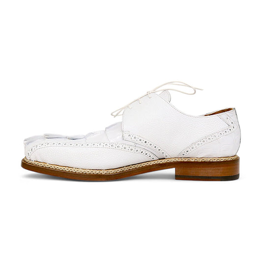 Mauri Don 2670/2 White Hornback/Pebble Grain Dress Shoes - Dudes Boutique
