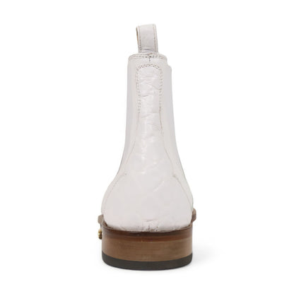 Mauri Ebony 1092/3 white alligator and calfskin boots